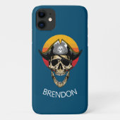 Fall Sunset Blue Pirate Skull Case-Mate iPhone Hülle (Rückseite)