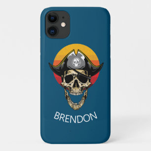 Fall Sunset Blue Pirate Skull Case-Mate iPhone Hülle