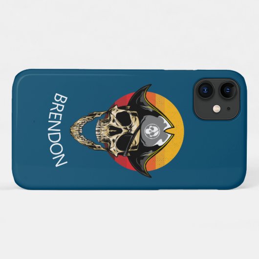 Fall Sunset Blue Pirate Skull Case-Mate iPhone Hülle (Rückseite (Horizontal))