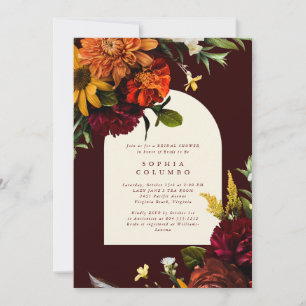 Fall Sunset Dark Moody Romantic Brautparty Einladung