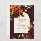 Fall Sunset Dark Moody Romantic Bridal Shower Einladung (Vorderseite)