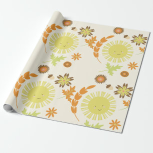 Fall Sunshine Herbst Geburtstagsparty Geschenkpapier