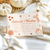 Fall Süsse Pie Advice und wünscht Baby Showspiel Begleitkarte