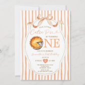 Fall Süsse Pie Bow Ribbon Gingham Birthday Einladung (Vorderseite)