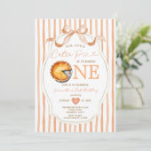 Fall Süsse Pie Bow Ribbon Gingham Birthday Einladung (Stehend Vorderseite)