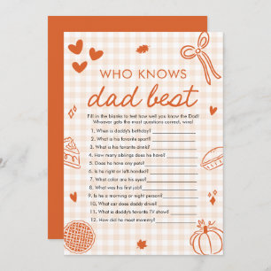Fall Süsse Pie, der Vater Best Baby Shower Game ke Einladung