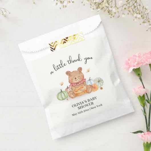 Fall Süsse Pumpkin Pie Teddy Bear Baby Dusche Geschenktütchen (Versiegelt)