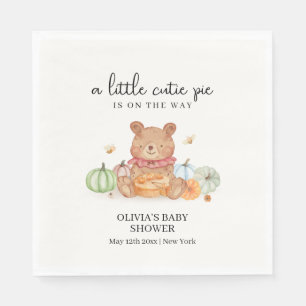 Fall Süsse Pumpkin Pie Teddy Bear Baby Dusche Serviette