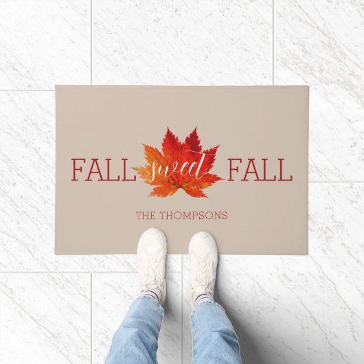 Fall Sweet Fall Red Herbst Ahornleaf Fußmatte (Indoor)