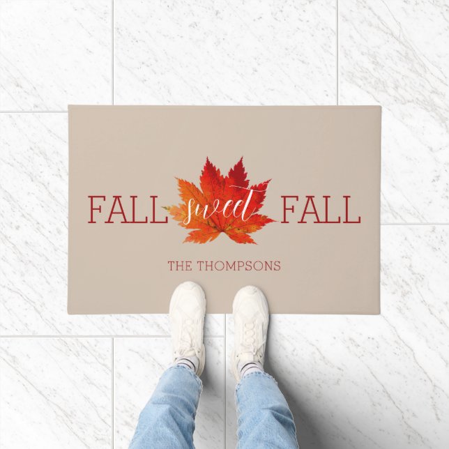 Fall Sweet Fall Red Herbst Ahornleaf Fußmatte (Indoor)