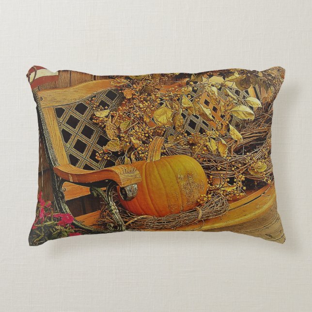 Fall Szene - Pumpkin und Bittersweet Vine auf der  Dekokissen (Vorderseite)