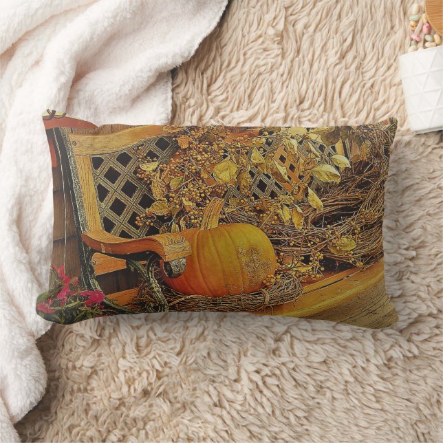 Fall Szene - Pumpkin und Bittersweet Vine auf der  Lendenkissen (Decke)