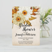 Fall Tan und Weiße Blume Brautparty Einladung (Stehend Vorderseite)