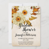 Fall Tan und Weiße Blume Brautparty Einladung (Vorderseite)
