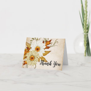 Fall Tan & White Blume Brautparty Vielen Dank