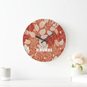 Fall Tapestry Große Wanduhr (Zuhause)