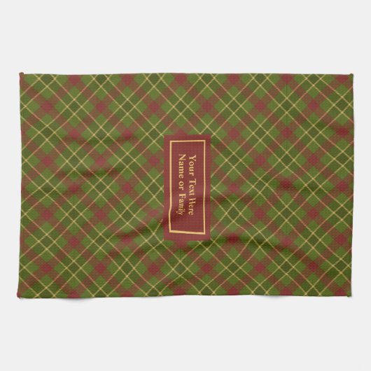 Fall Tartan Hand Towel Personalized Checkered Geschirrtuch (Horizontal)