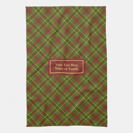 Fall Tartan Hand Towel Personalized Checkered Geschirrtuch (Vertikal)