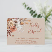 Fall Taupe floral Geburtstag Response Card Dankeskarte (Stehend Vorderseite)
