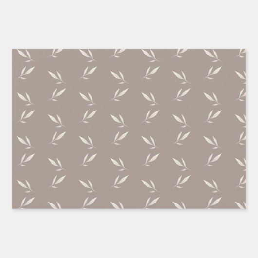 Fall Taupe und rosa Blumenpapier Geschenkpapier Set (Vorderseite 3)