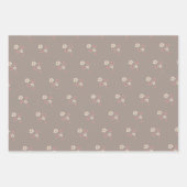Fall Taupe und rosa Blumenpapier Geschenkpapier Set (Vorderseite 2)