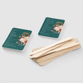 Fall Teal Watercolor Terracotta Floral wedding Fächer (Non-assembled)