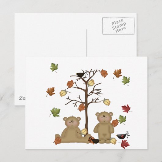 Fall Teddies Postkarte (Vorne/Hinten)