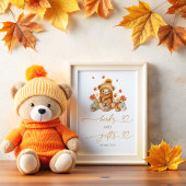 Fall Teddy Bär und Pumpkins Bücher und Geschenke Poster