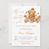 Fall Teddy Bär wir können frühzeitig abwarten Baby Einladung (Vorderseite)