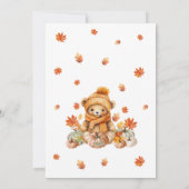 Fall Teddy Bär wir können frühzeitig abwarten Baby Einladung (Rückseite)