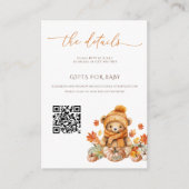 Fall Teddy Bear Baby Shooting Details qrcode Begleitkarte (Vorderseite)