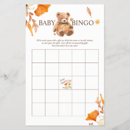 Fall Teddy Bear BINGO Babydusche Flyer