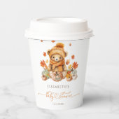 Fall Teddy Bear Pumpkin Baby Dusche Pappbecher (Vorderseite)