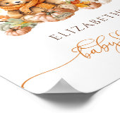 Fall Teddy Bear & Pumpkins Baby Dusche Willkommen Poster (Ecke)