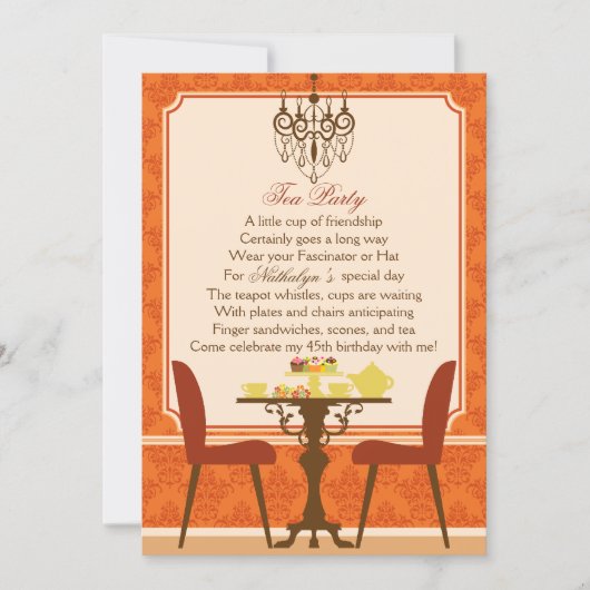 Fall Tee-Party Einladung (Vorderseite)