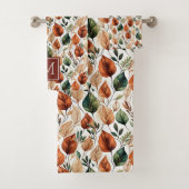 Fall-Terra-Cotta und Salbei-Blätter Badhandtuch Set (Insitu)