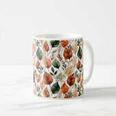 Fall-Terra-Cotta und Salbei-Blätter Kaffeetasse (VorderseiteRechts)