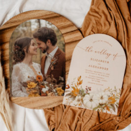 Fall terracotta Arch Modernes Foto Hochzeit Einladung