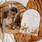 Fall terracotta Arch Modernes Foto Hochzeit Einladung
