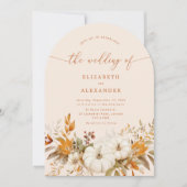 Fall terracotta Arch Modernes Foto Hochzeit Einladung (Vorderseite)