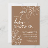 Fall Terracotta Babydusche Einladung (Vorderseite)