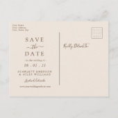 Fall Terracotta-Blätter Hochzeitsstich Foto Save t Ankündigungspostkarte (Rückseite)