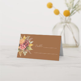 Fall Terracotta Boho Floral Rustikale Hochzeit Platzkarte