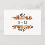 Fall Terracotta Botanische Hochzeitsempfehlung Begleitkarte (Rückseite)