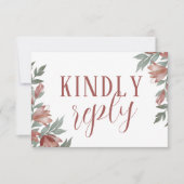 Fall Terracotta Botanische UAWG Hochzeit RSVP Karte (Vorderseite)