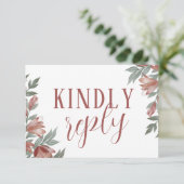 Fall Terracotta Botanische UAWG Hochzeit RSVP Karte (Stehend Vorderseite)