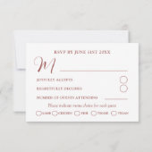 Fall Terracotta Botanische UAWG Hochzeit RSVP Karte (Rückseite)