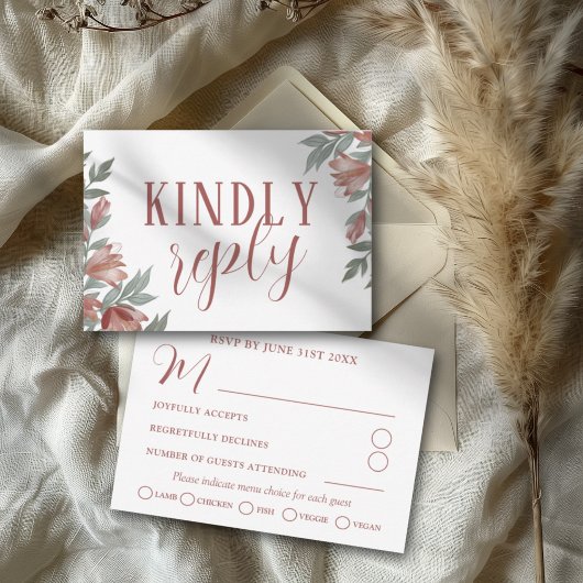 Fall Terracotta Botanische UAWG Hochzeit RSVP Karte