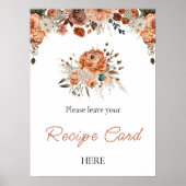 Fall Terracotta Brautparty Rezept Card Poster (Vorne)