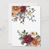 Fall Terracotta Burgundy Brautparty Einladung (Rückseite)